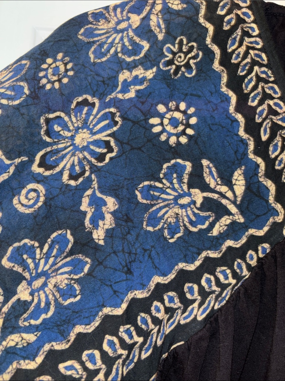 Free People Black Tunic with Blue Embroidered Yoke - Picture 3 of 7